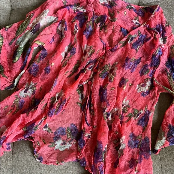 Free people sheer blouse, size small - Picture 1 of 5